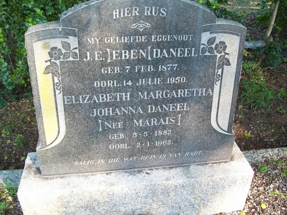 DANEEL J.E. 1877-1950 &amp; Elizabeth Margaretha Johanna MARAIS 1882-1962