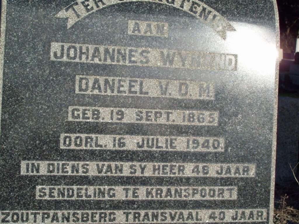 DANEEL Johannes Wynand 1865-1940