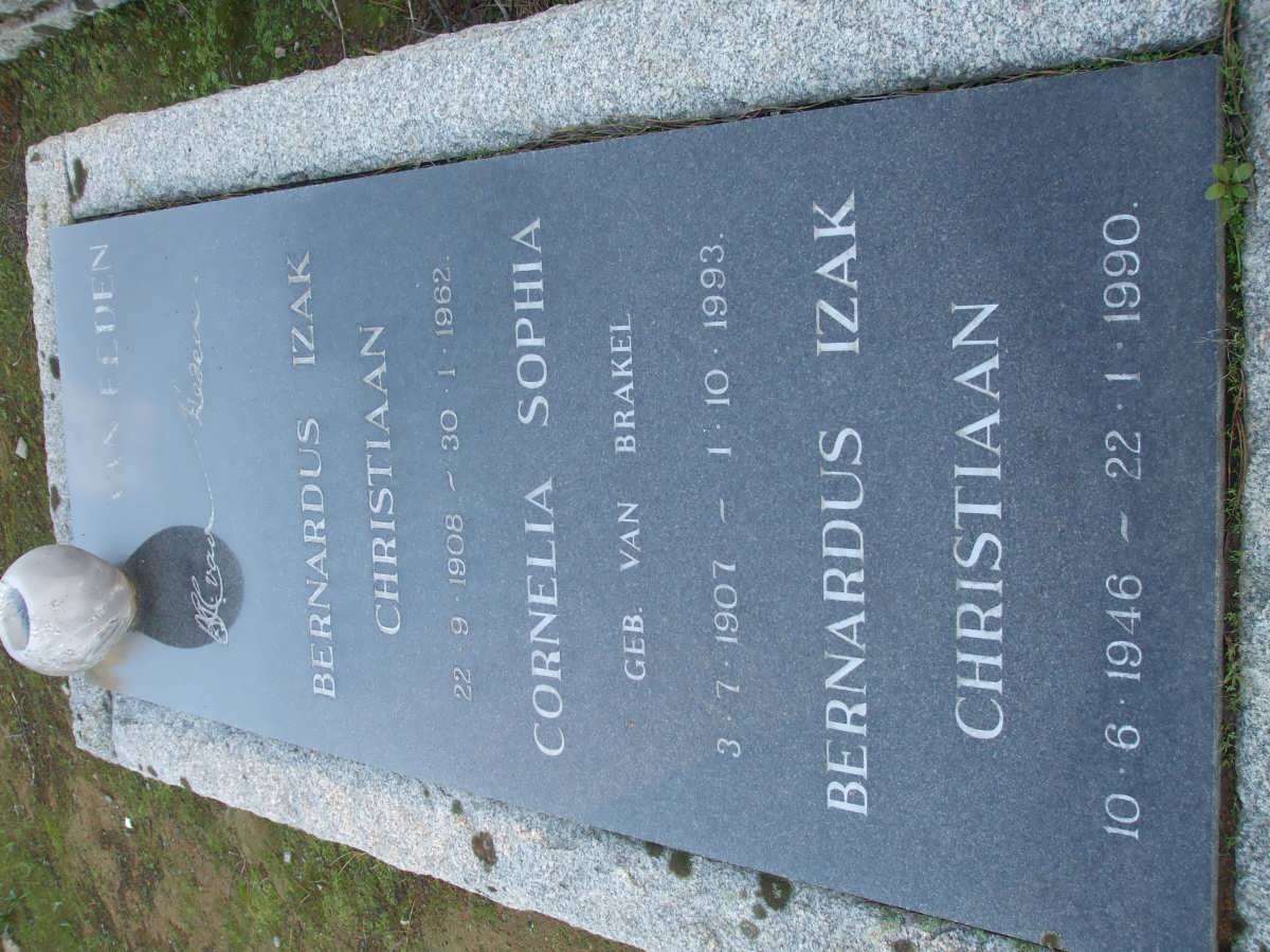 EEDEN Bernardus Izak Christiaan, van 1908-1962 &amp; Cornelia Sophia VAN BRAKEL 1907-1993