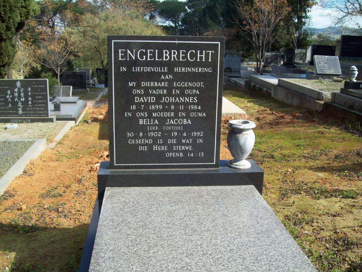 ENGELBRECHT David Johannes 1899-1984 &amp; Belia Jacoba COETZEE 1902-1992