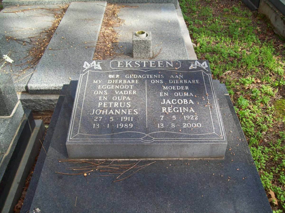 EKSTEEN Petrus Johannes 1911-1989 &amp; Jacoba Regina 1922-2000