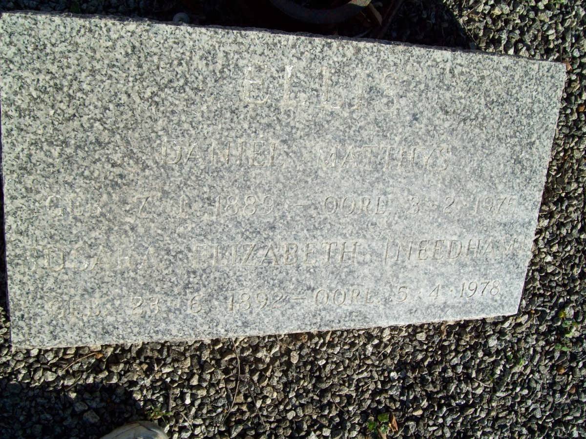 ELLIS Daniel Matthys 1888-1975 &amp; Susara Elizabeth NEEDHAM 1892-1978