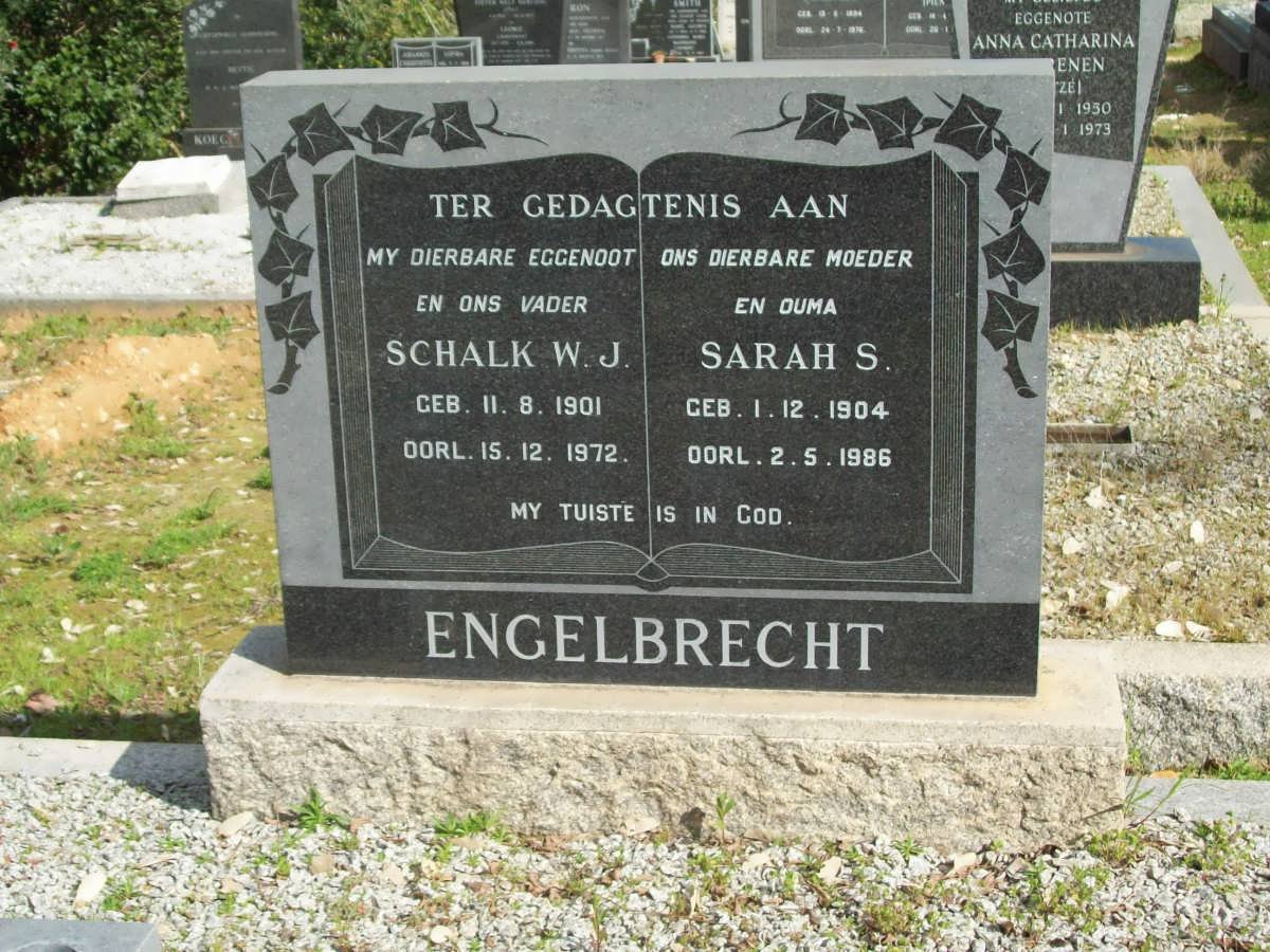 ENGELBRECHT Schalk W.J. 1901-1972 &amp; Sarah S. 1904-1985