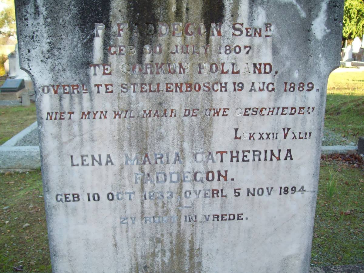 FADDEGON P.F. 1807-1889 :: FADDEGON Lena Maria 1833-1894