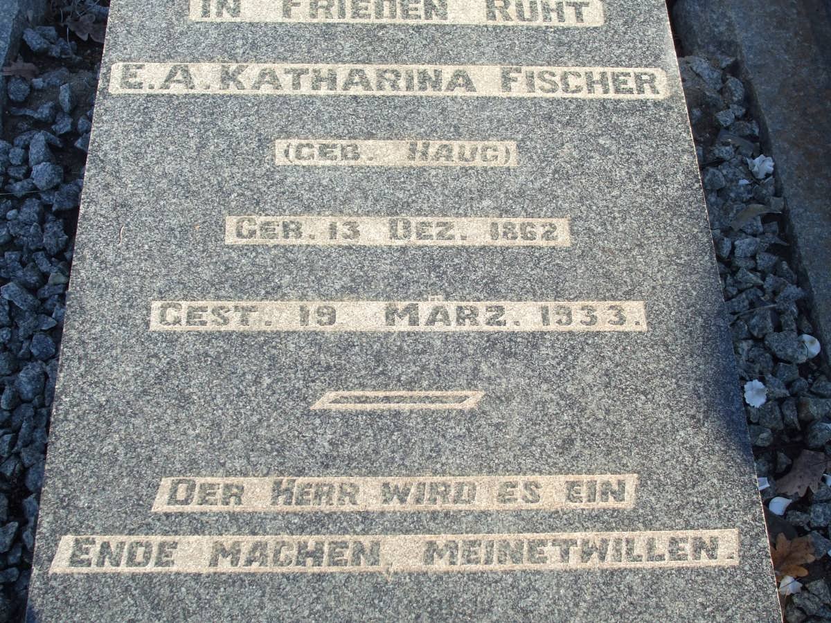 FISCHER E.A. Katharina nee HAUG 1862-1933