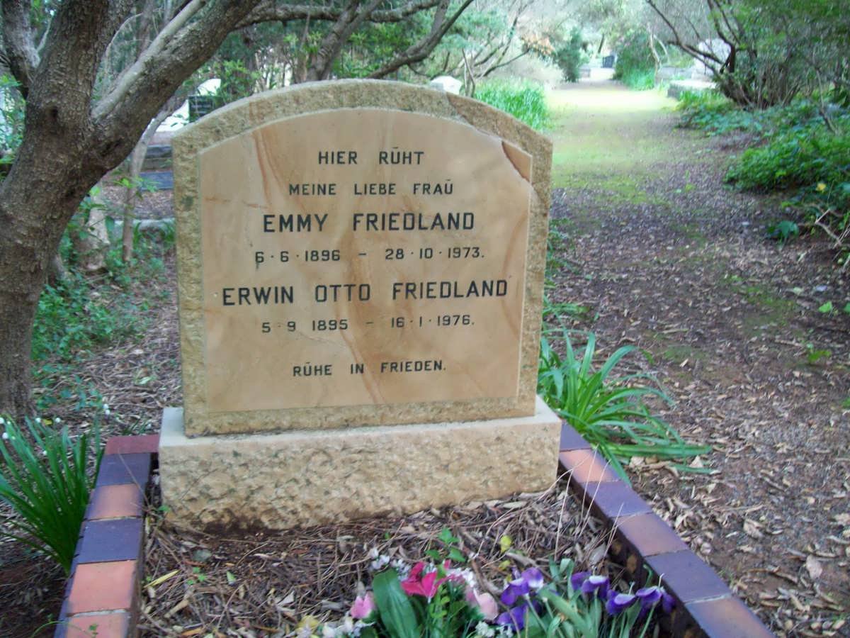 FRIEDLAND Erwin Otto 1895-1976 &amp; Emmy 1896-1973
