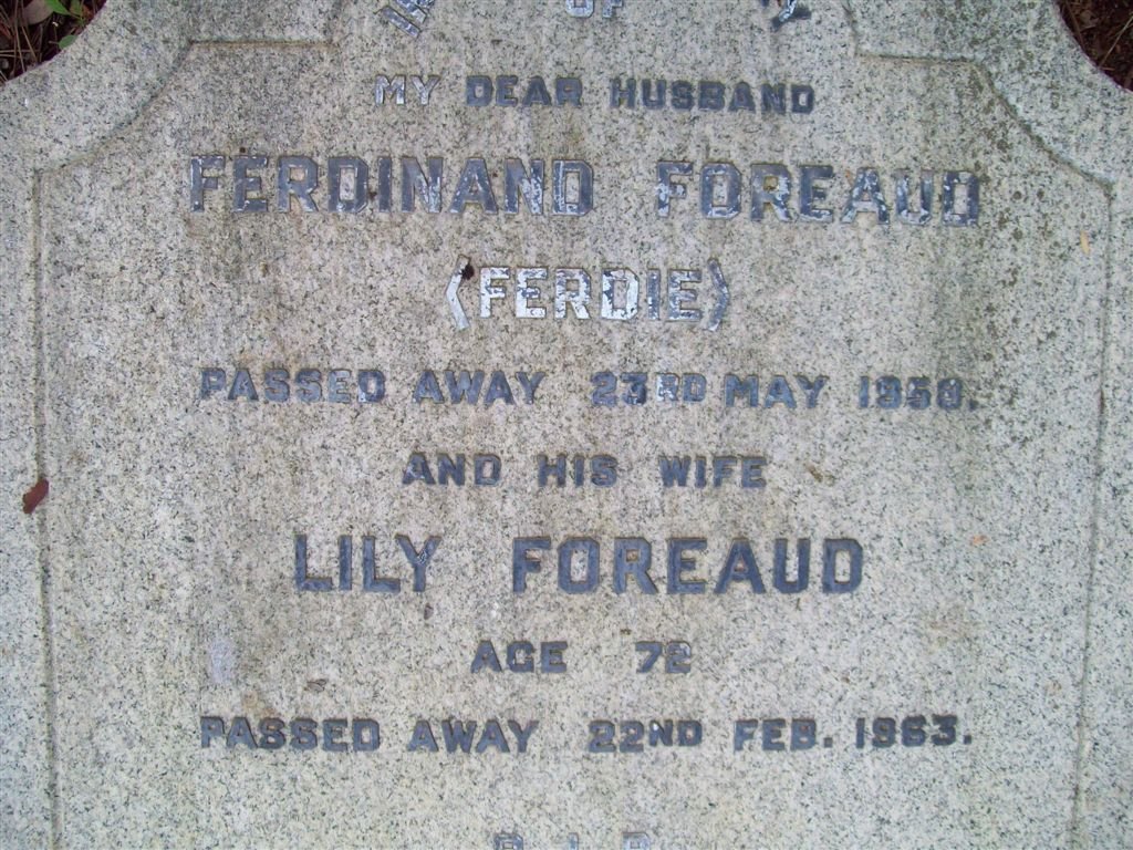 FOREAUD Ferdinand -1958 &amp; Lily -1963