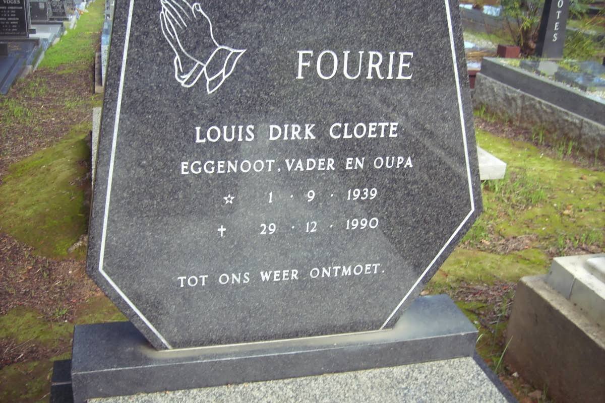 FOURIE Louis Dirk Cloete 1939-1990