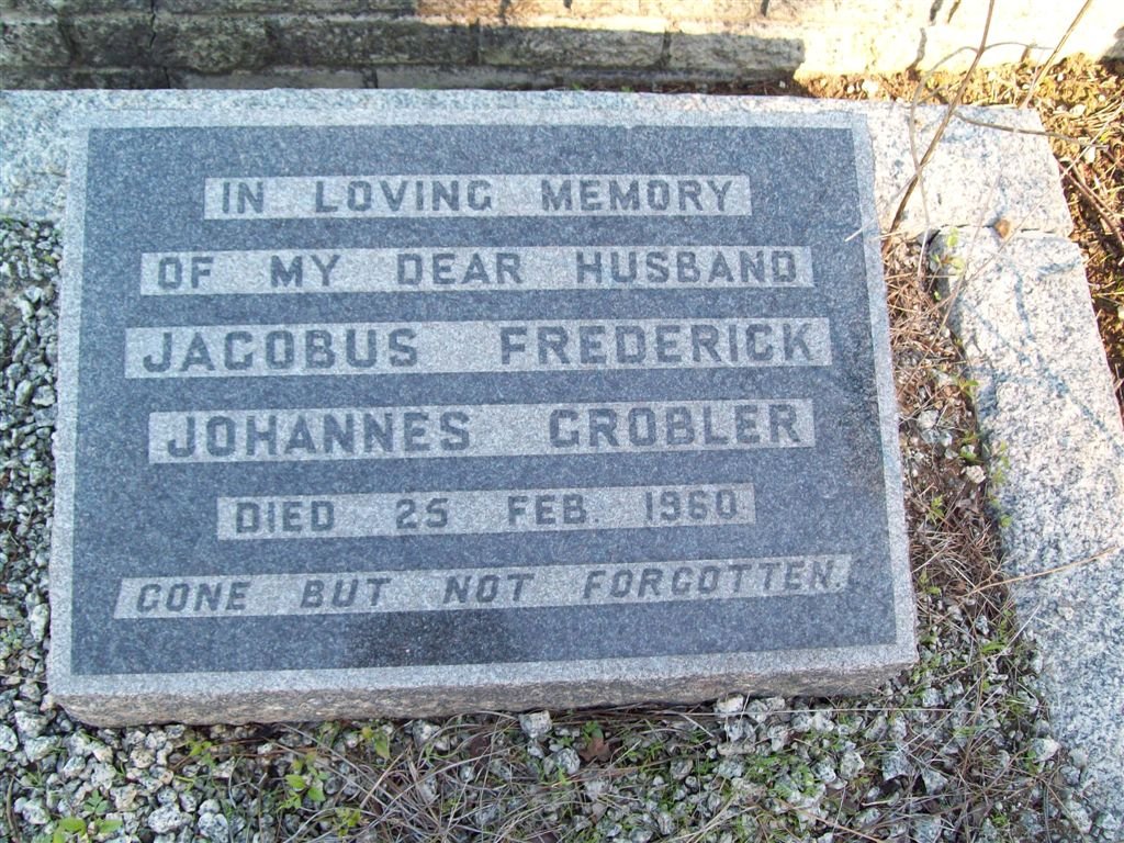 GROBLER Jacobus Frederick Johannes -1960