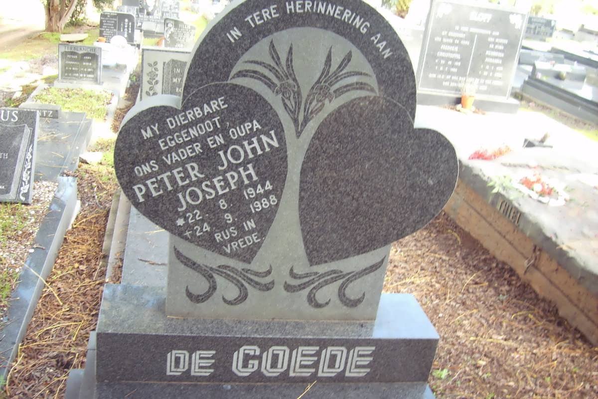 GOEDE Peter John Joseph, de 1944-1988