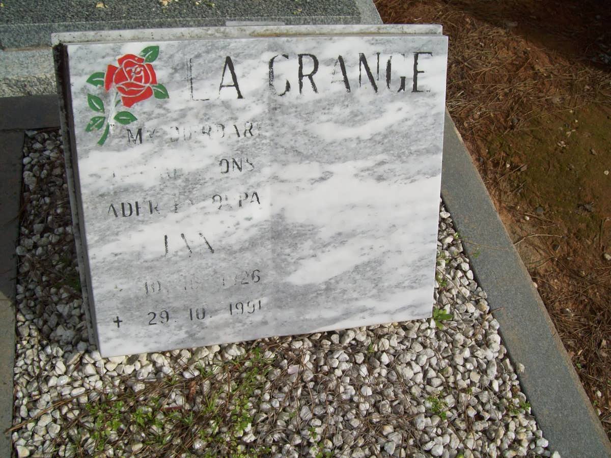 GRANGE Jan, la 1926-1991
