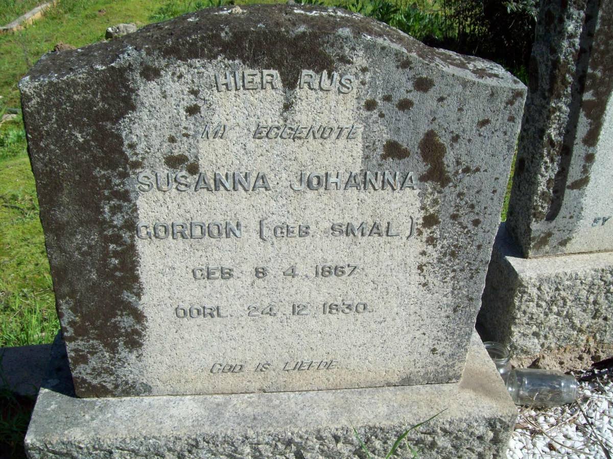 GORDON Susanna Johanna gebore SMAL 1867-1930