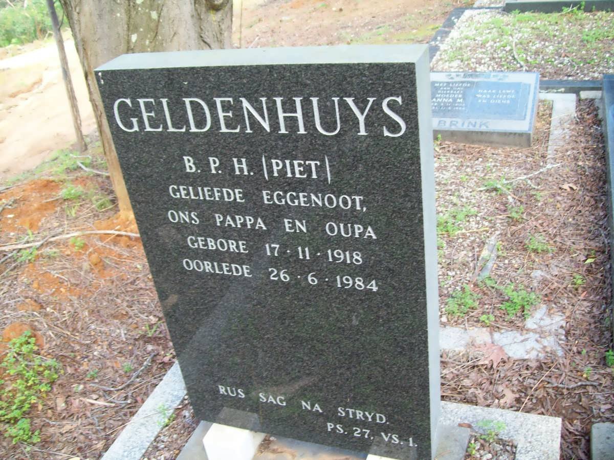 GELDENHUYS B.P.H. 1918-1984