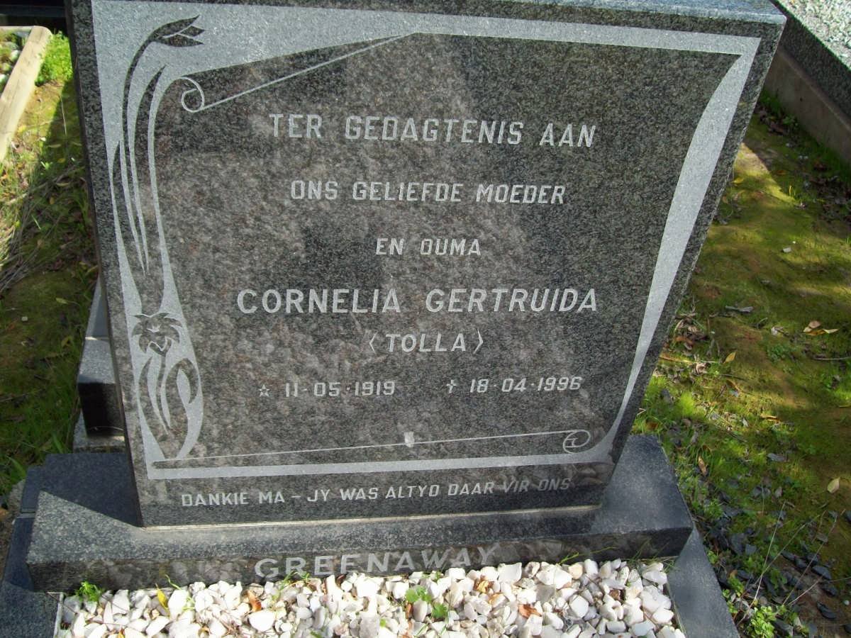 GREENAWAY Cornelia Gertruida 1919-1995