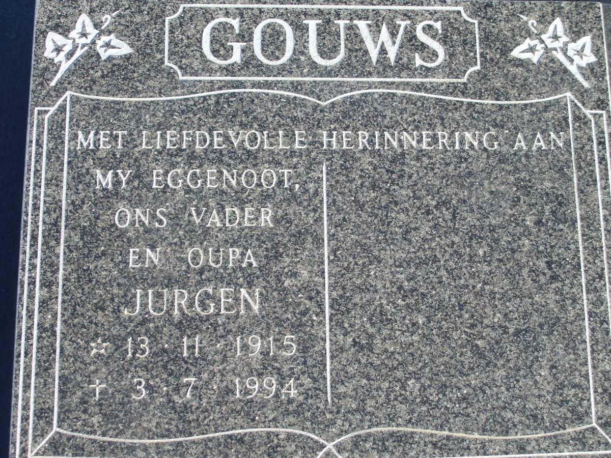 GOUWS Jurgen 1915-1994