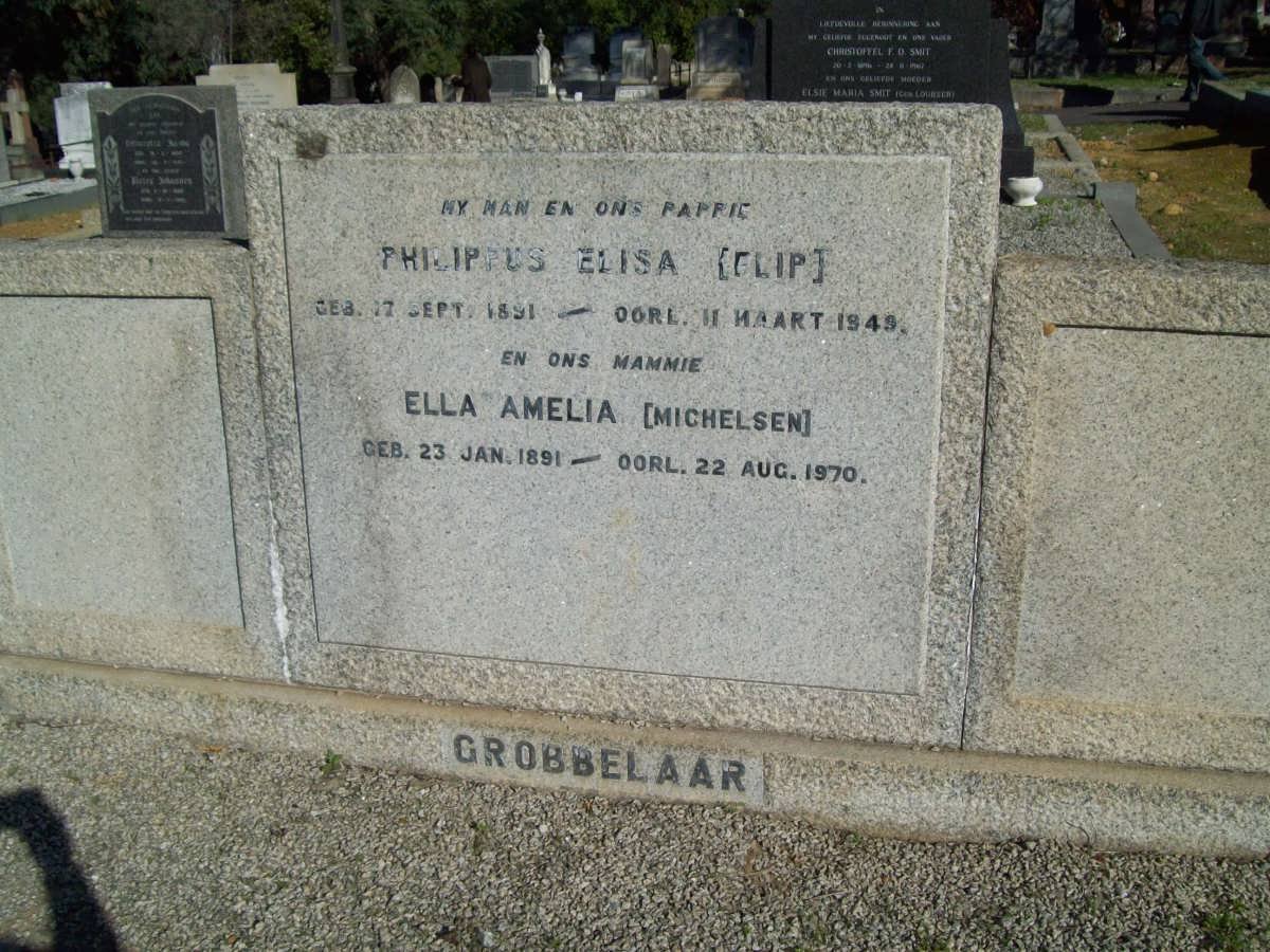 GROBBELAAR Philippus Eliza 1891-1949 &amp; Ella Amelia MICHELSEN 1891-1970