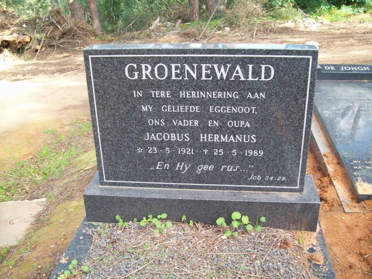 GROENEWALD Jacobus Hermanus 1921-1989
