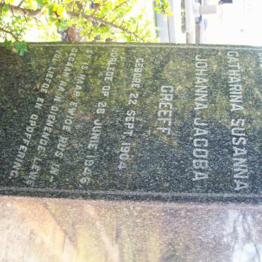 GREEFF Catharina Susanna Johanna Jacoba 1904-1946