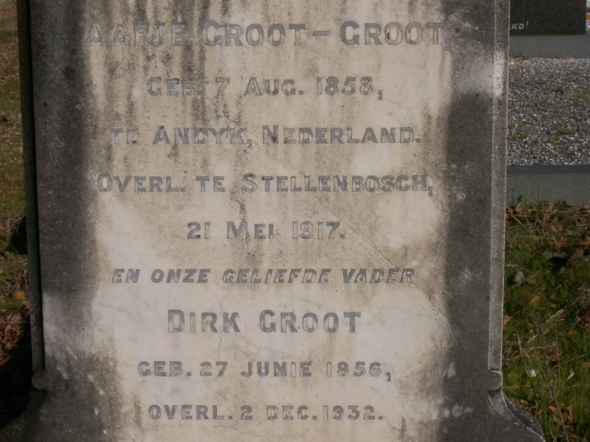 GROOT Dirk 1856-1932 &amp; Aafje GROOT-GROOT 1858-1917