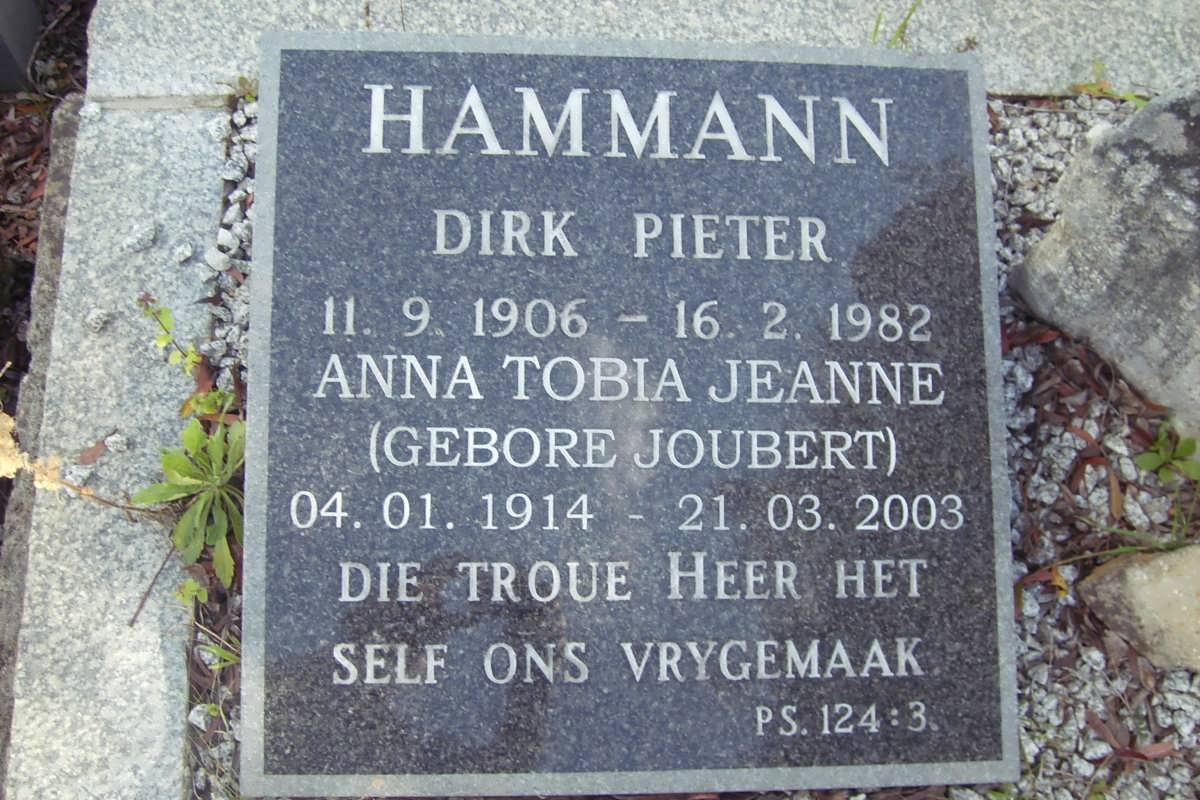 HAMMAN Dirk Pieter 1906-1982 &amp; Anna Tobia Jeanne JOUBERT 1914-2003