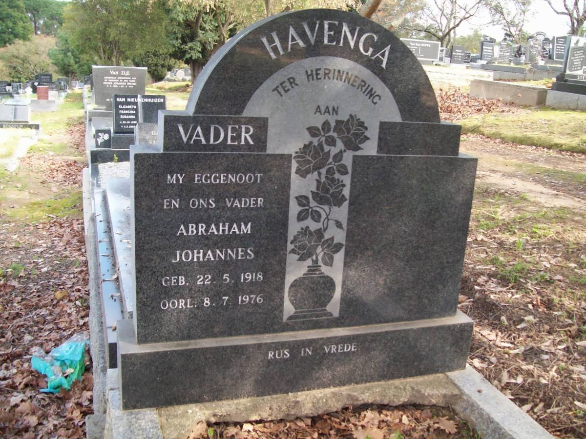 HAVENGA Abraham Johannes 1918-1976