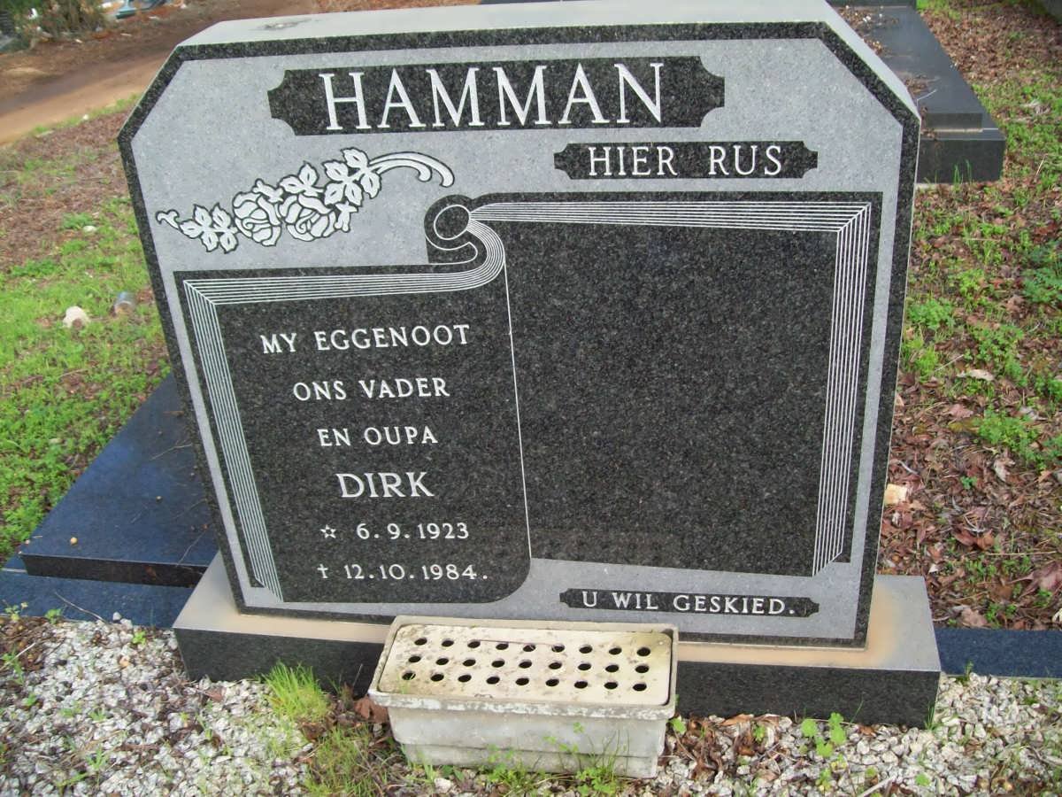 HAMMAN Dirk 1923-1984