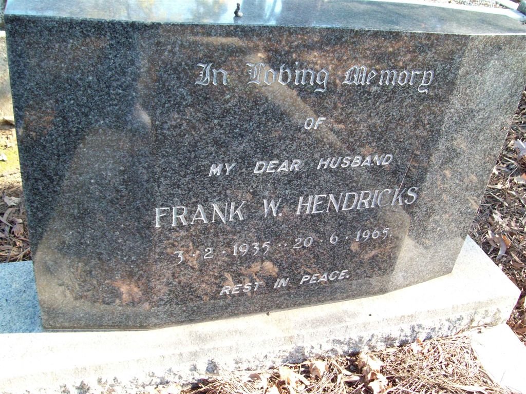 HENDRICKS Frank W. 1935-1965