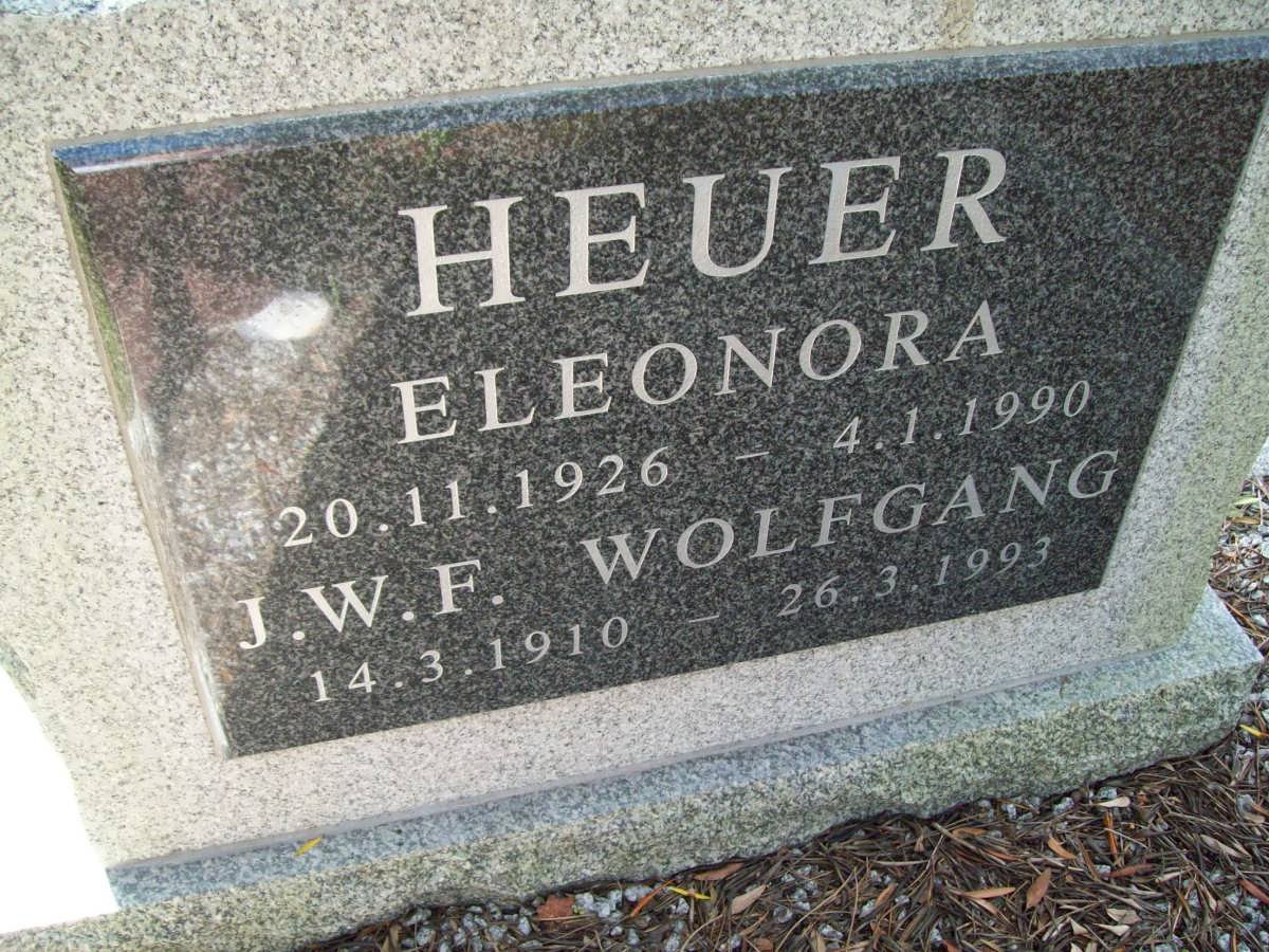 HEUER J.W.F. Wolfgang 1910-1993 &amp; Eleonora 1926-1990