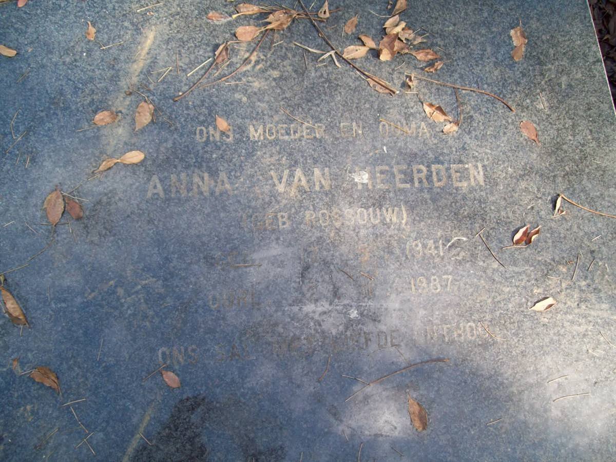 HEERDEN Anna, van nee ROSSOUW 1941-1987
