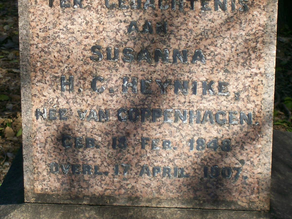HEYNIKE Susanna H.C. nee VAN COPPENHAGEN 1848-1907