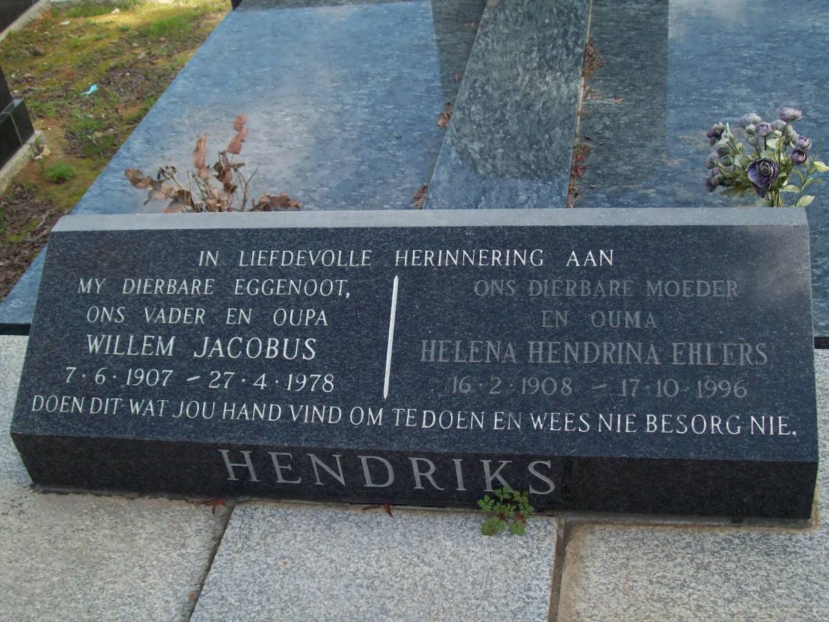 HENDRIKS Willem Jacobus 1907-1978 &amp; Helena Hendrina EHLERS 1908-1996