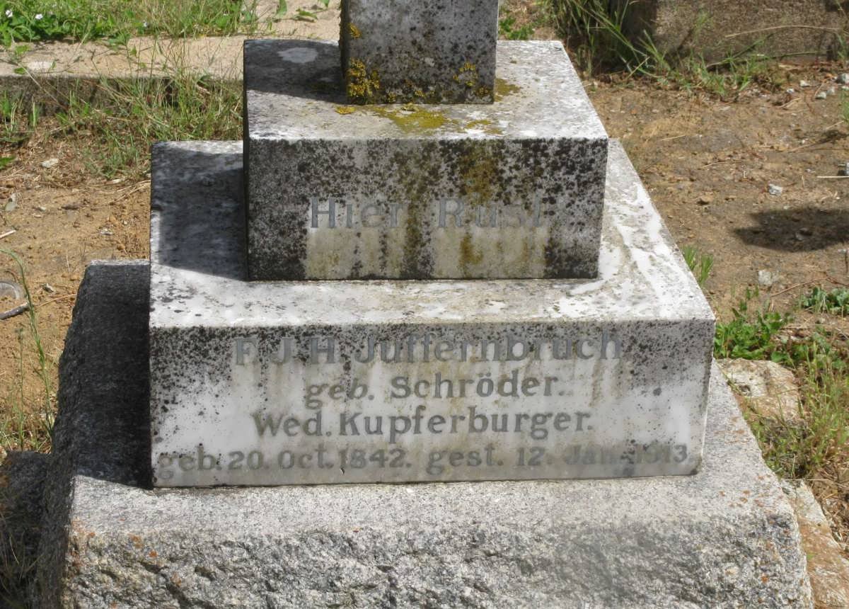 JUFFERNBRUCH F.J.H. previously KRUPFBURGER nee SCHRODER 1842-1913