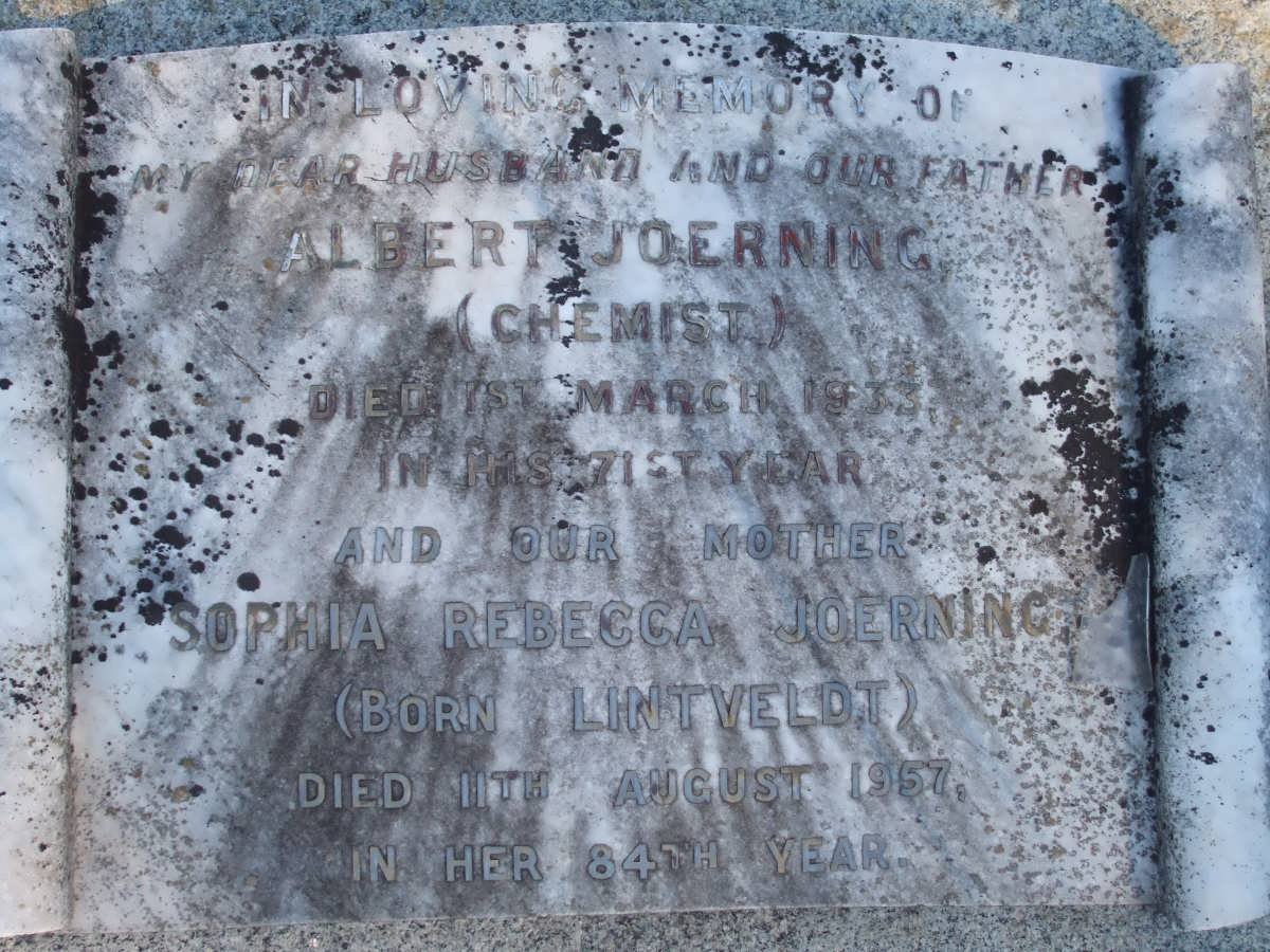 JOERNING Albert -1933 &amp; Sophia Rebecca LINTVELD -1957