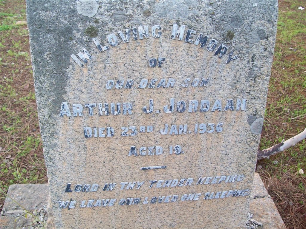 JORDAAN Arthur J. -1936