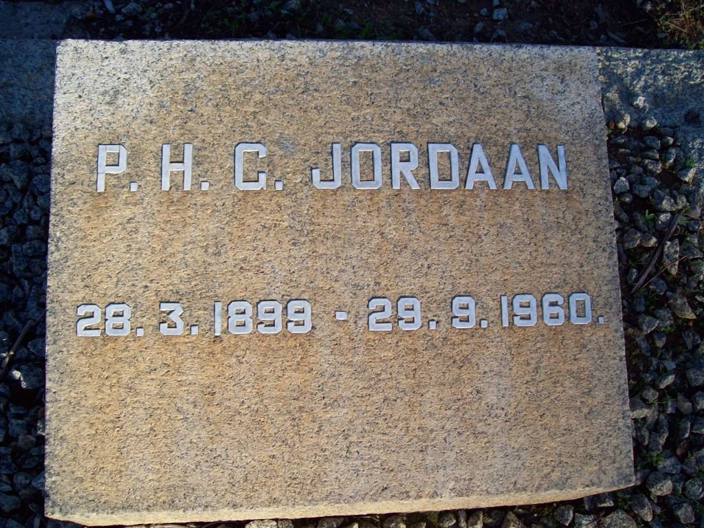 JORDAAN P.H.C. 1899-1960