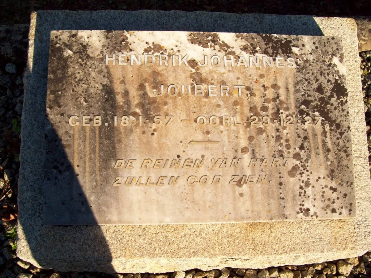 JOUBERT Hendrik Johannes 1857-1927
