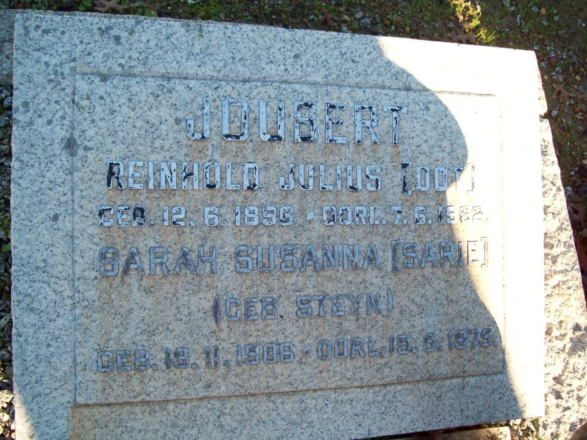 JOUBERT Reinhold Julius 1896-1962 &amp; Sarah Susanna STEYN 1906-1975