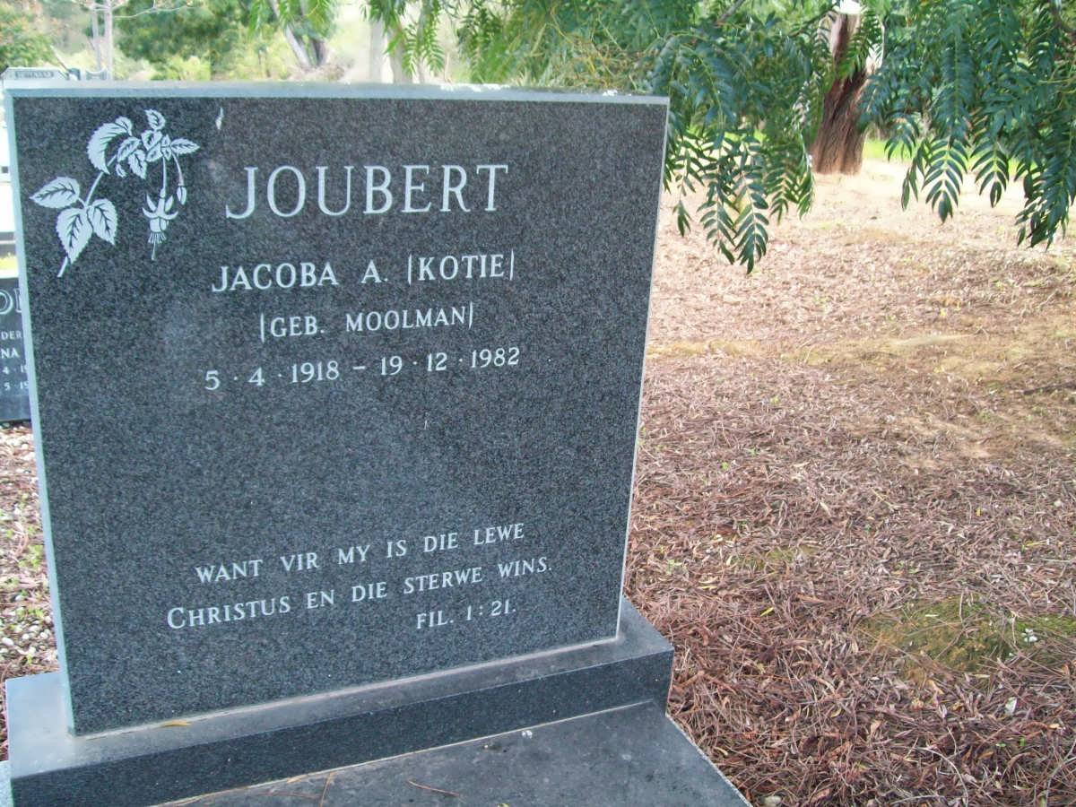 JOUBERT Jacoba A. gebore MOOLMAN 1918-1982