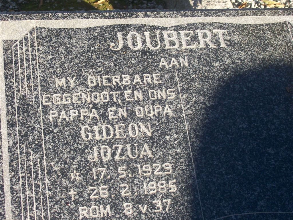 JOUBERT Gideon Jozua 1929-1985