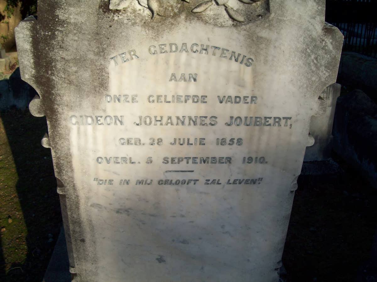 JOUBERT Gideon Johannes 1858-1910