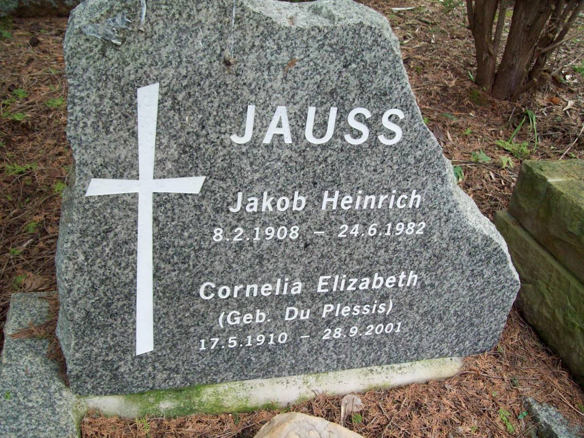 JAUSS Jakob Heinrich 1908-1982 &amp; Cornelia Elizabeth DU PLESSIS 1910-2001
