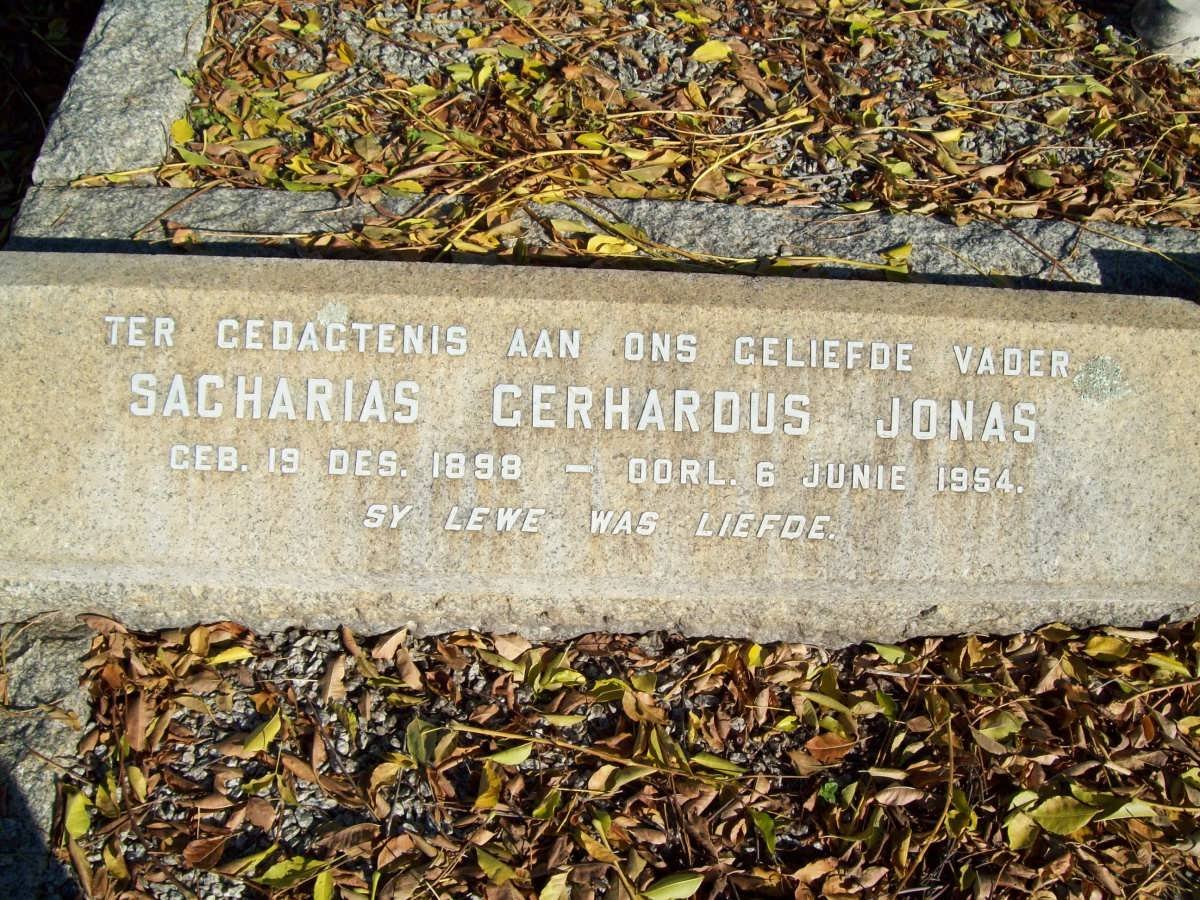 JONAS Sacharias Gerhardus 1898-1954