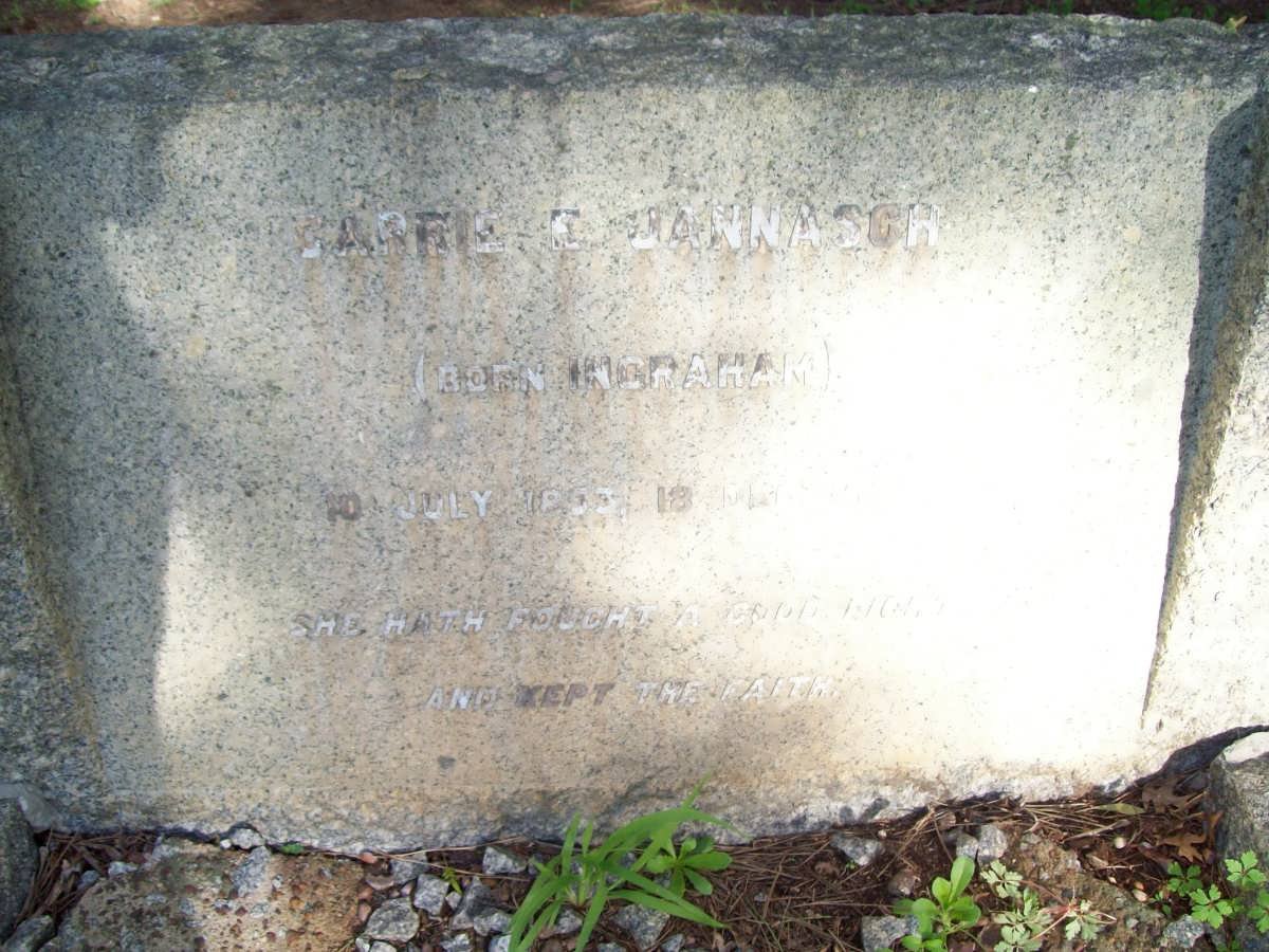 JANNASCH Carrie E. nee INGRAHAM 1853-19??