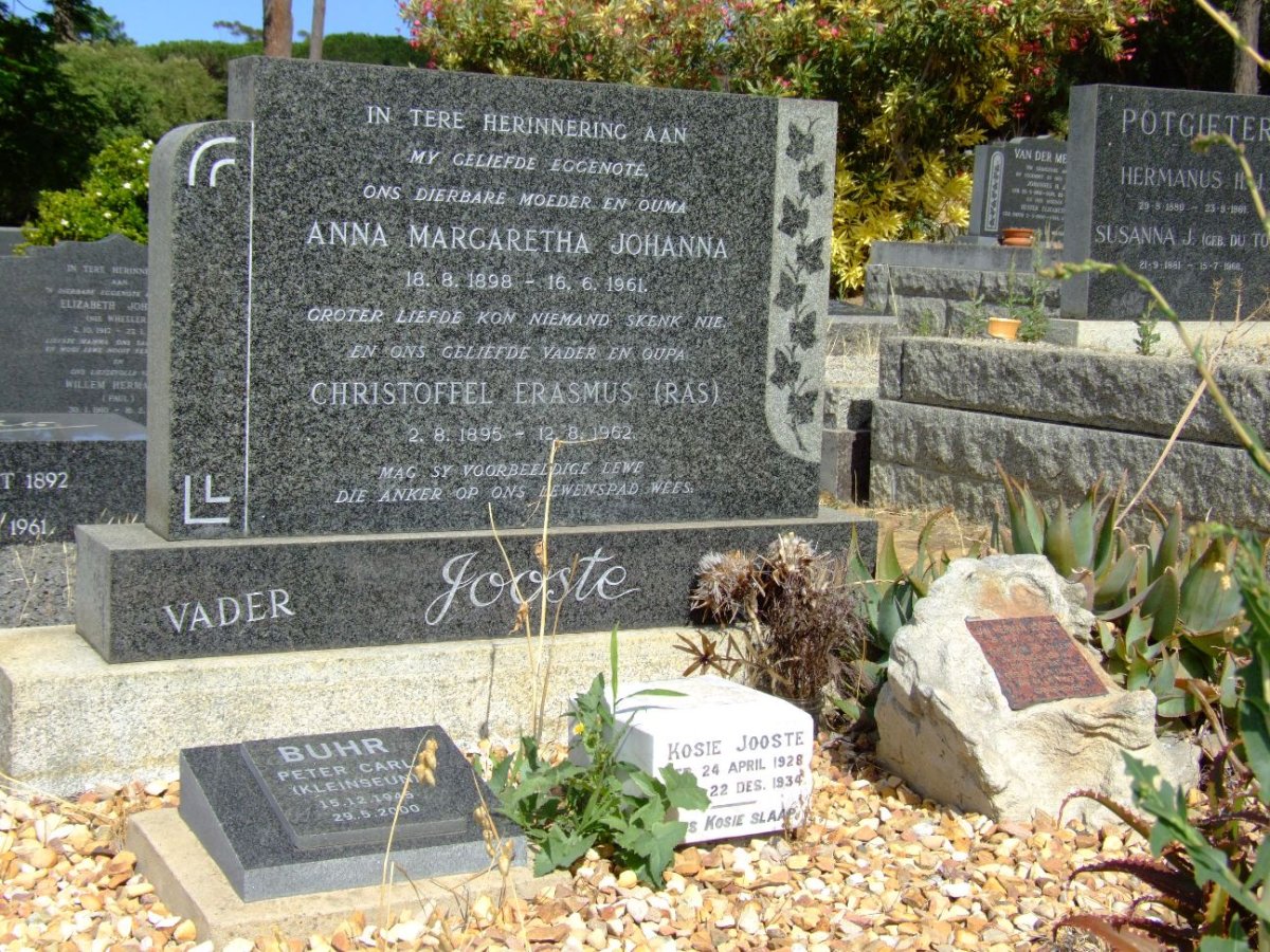 JOOSTE Christoffel Erasmus 1895-1962 &amp; Anna Margaretha Johanna 1898-1961 :: JOOSTE Kosie 1928-1934