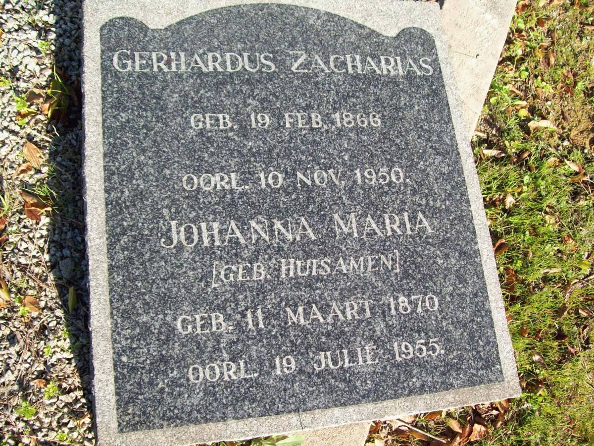 JONAS Gerhardus Zacaharias 1866-1950 &amp; Johanna Maria HUISAMEN 1870-1955
