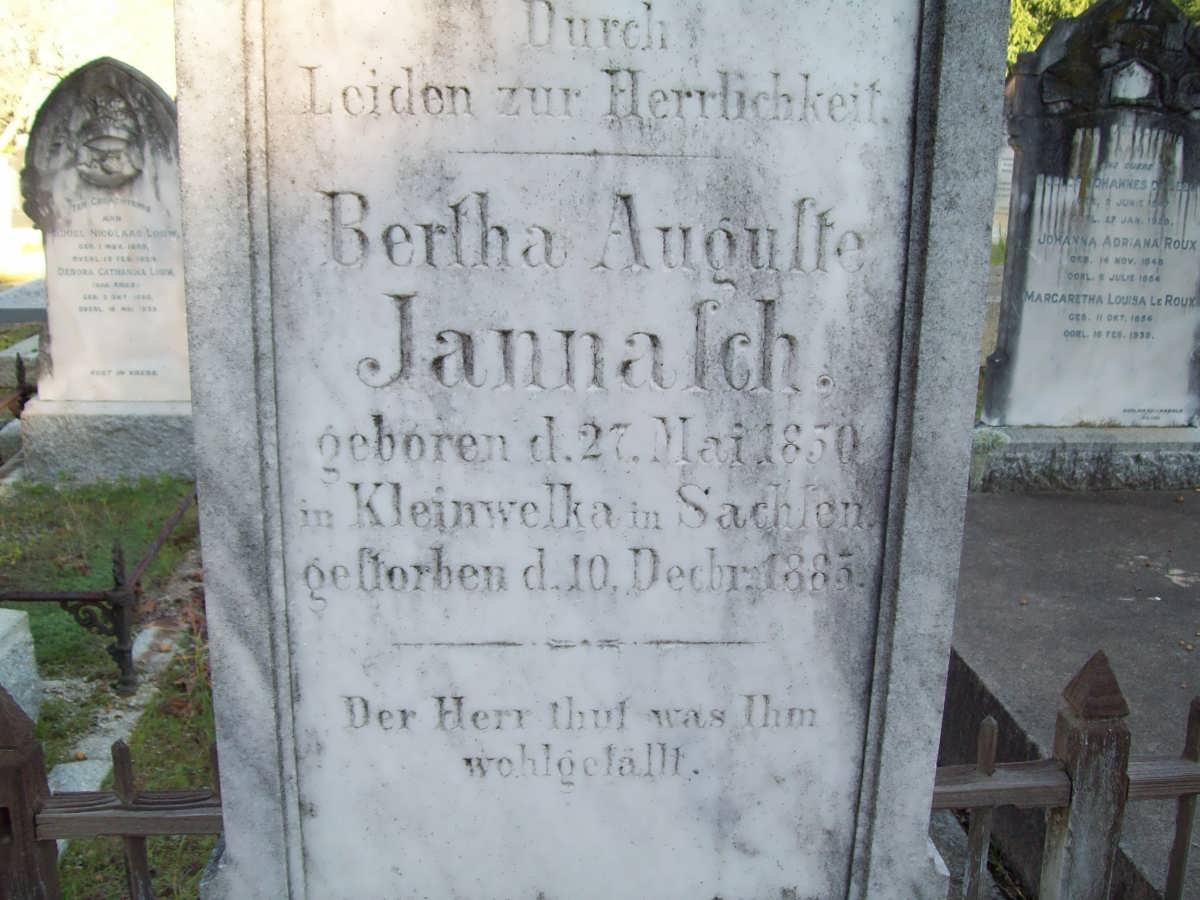 JANNALCH Bertha Augulte 1830-1885