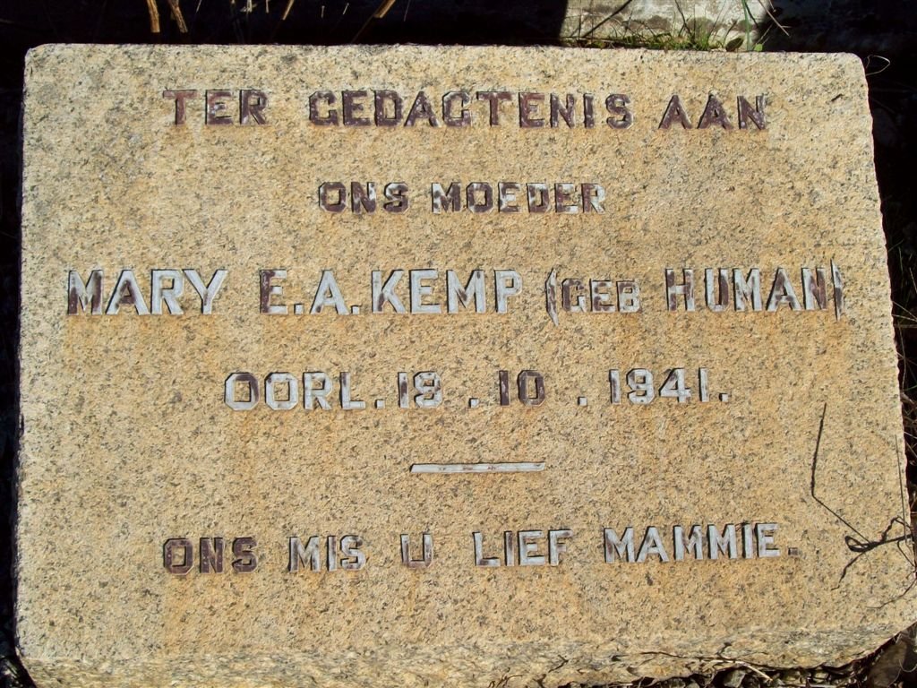 KEMP Mary E.A. nee HUMAN -1941