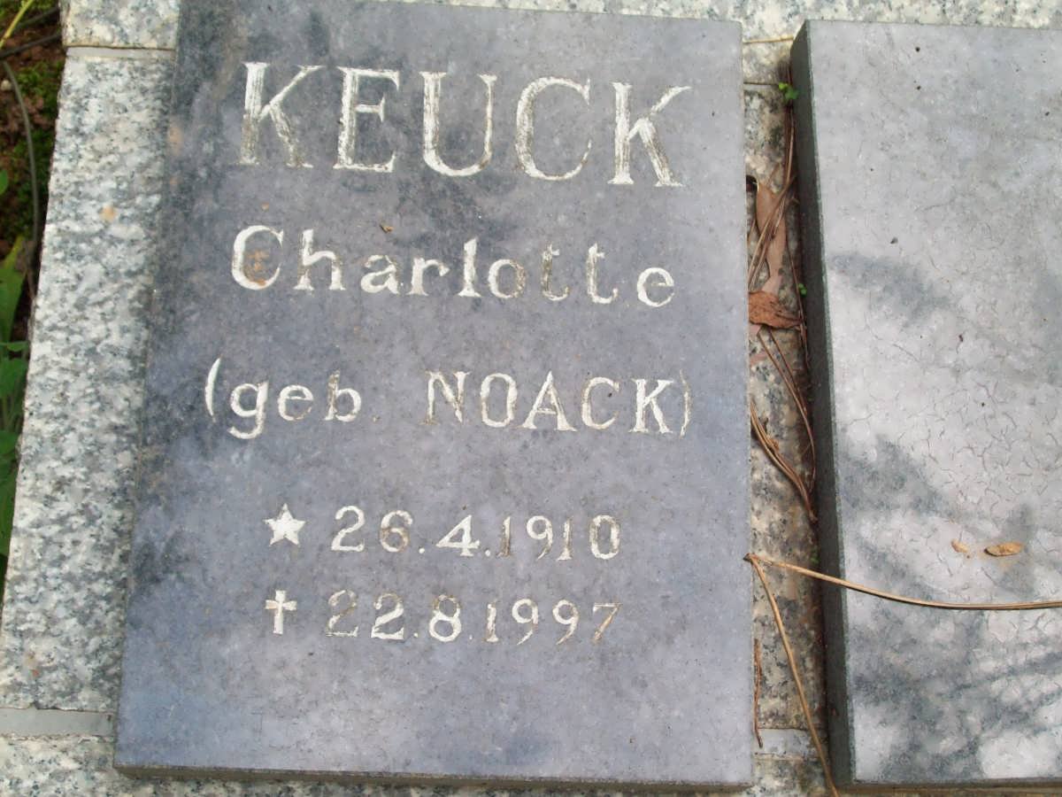 KEUCK Charlotte nee NOACK 1910-1997