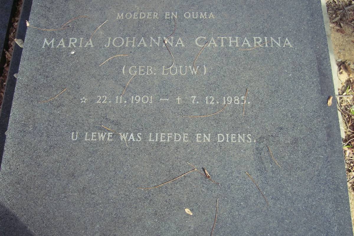 KITSHOFF Maria Johanna Catharina nee LOUW 1901-1985