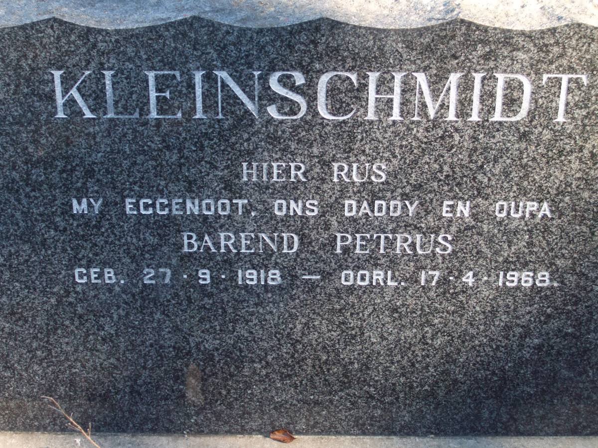 KLEINSCHMIDT Barend Petrus 1918-1968